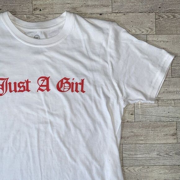 “Just A Girl”, Custom, Old English Style, Short Sleeve Tee - Picture 5 of 12